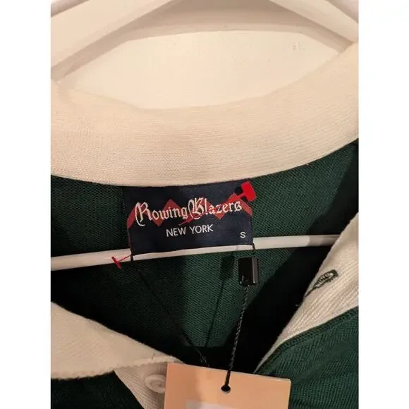 NWT Rowing Blazers Striped Rugby Shirt Green Yellow Blue S - Picture 6 of 10